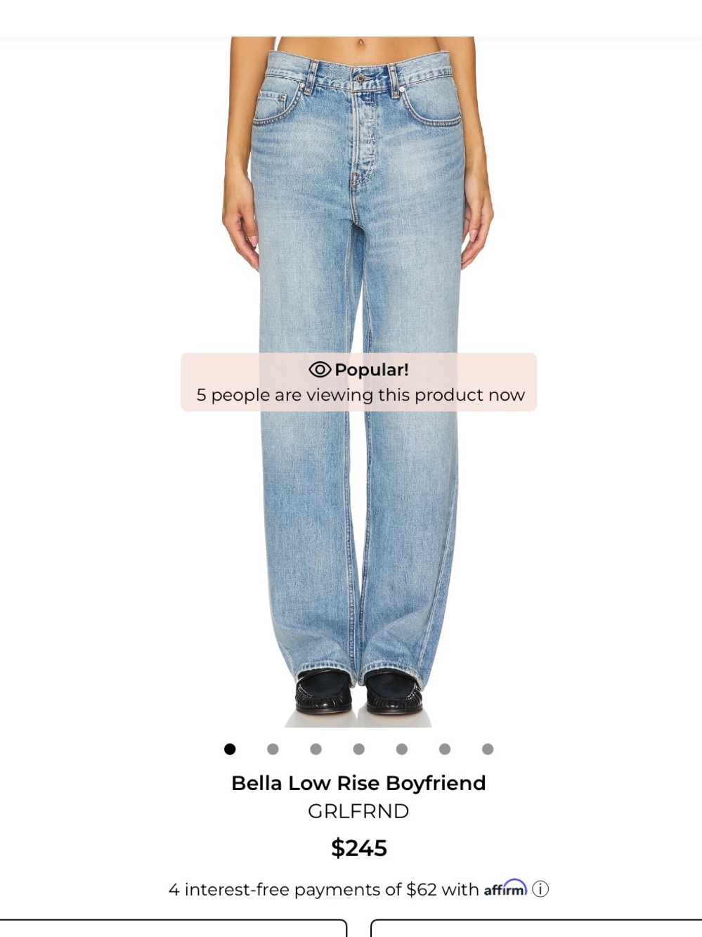 GRLFRND Bella Low Rise Boyfriend Jeans - Santa Monica Light Blue